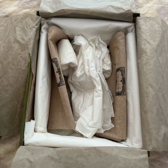 GUCCI GG maxi logo platform canvas Angelina slide sandals size 38.5 8.5 - Picture 9 of 11